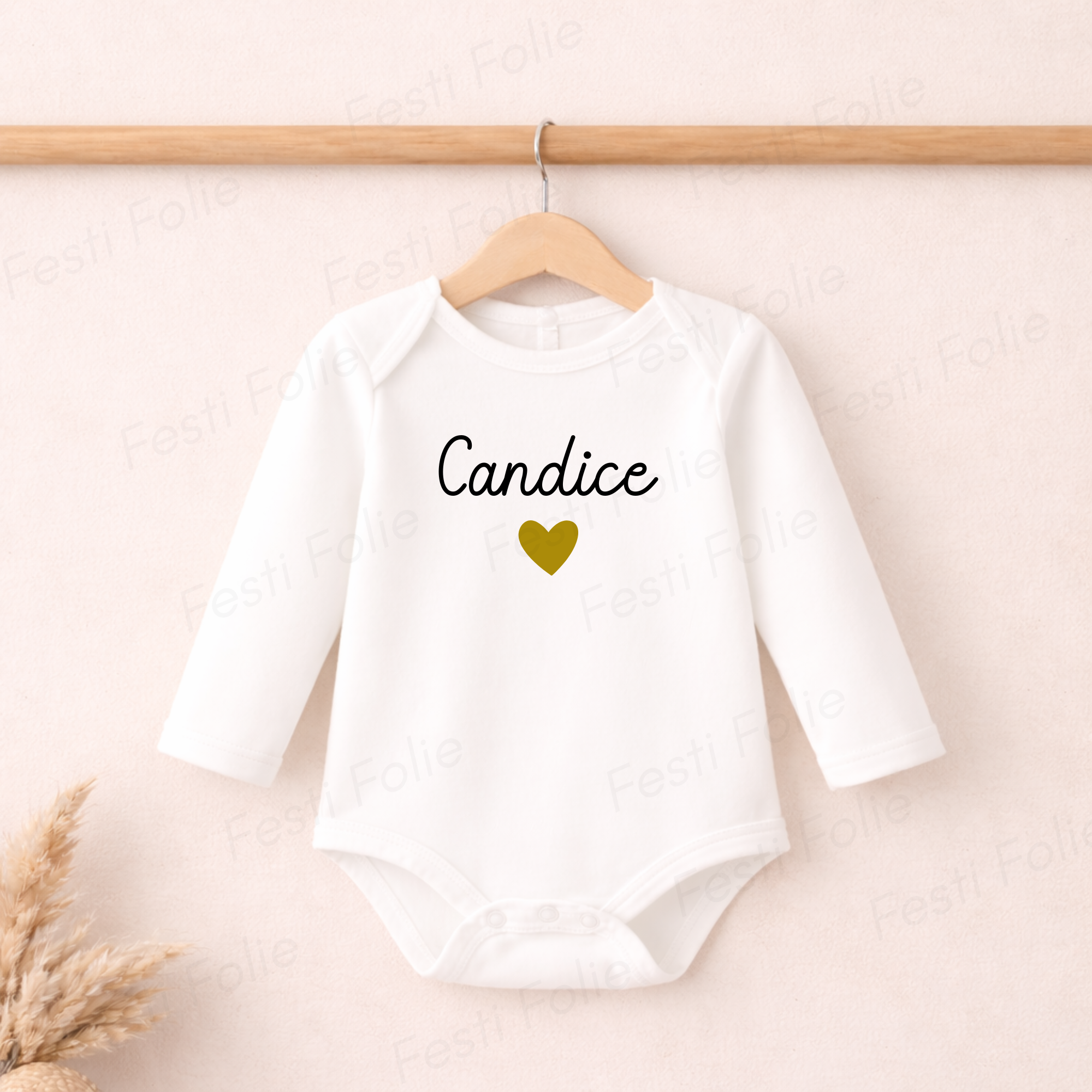 Body personnalisé – Prénom motif coeur