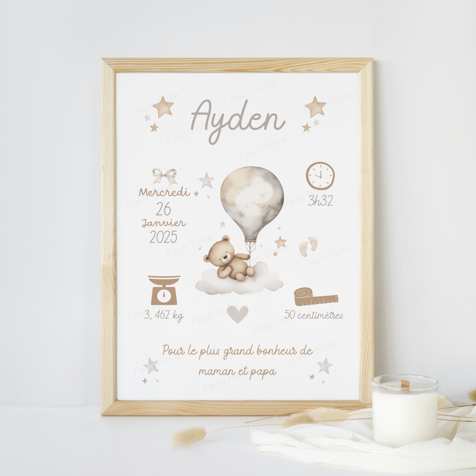 Affiche de Naissance – Nounours