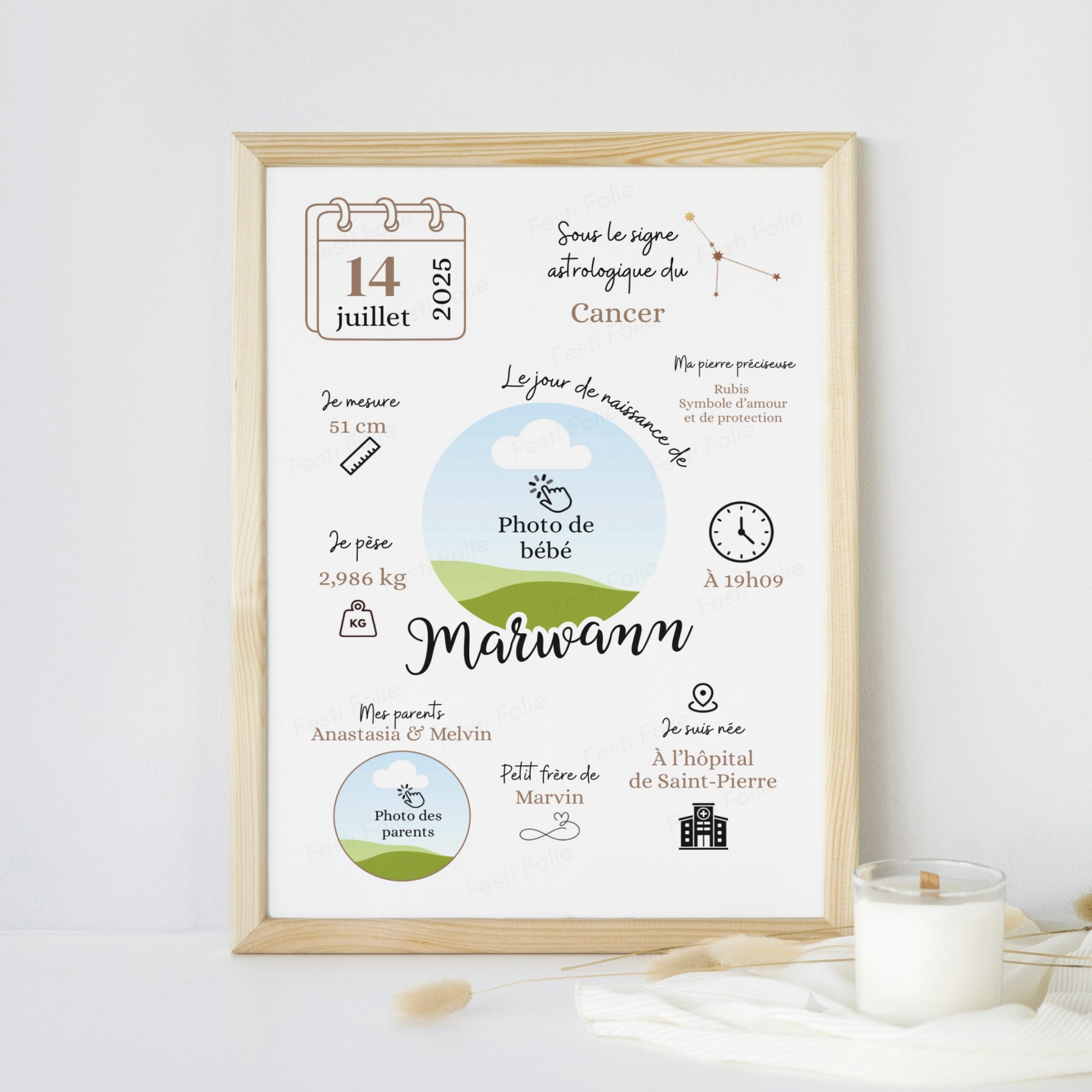 Affiche de Naissance – Moderne