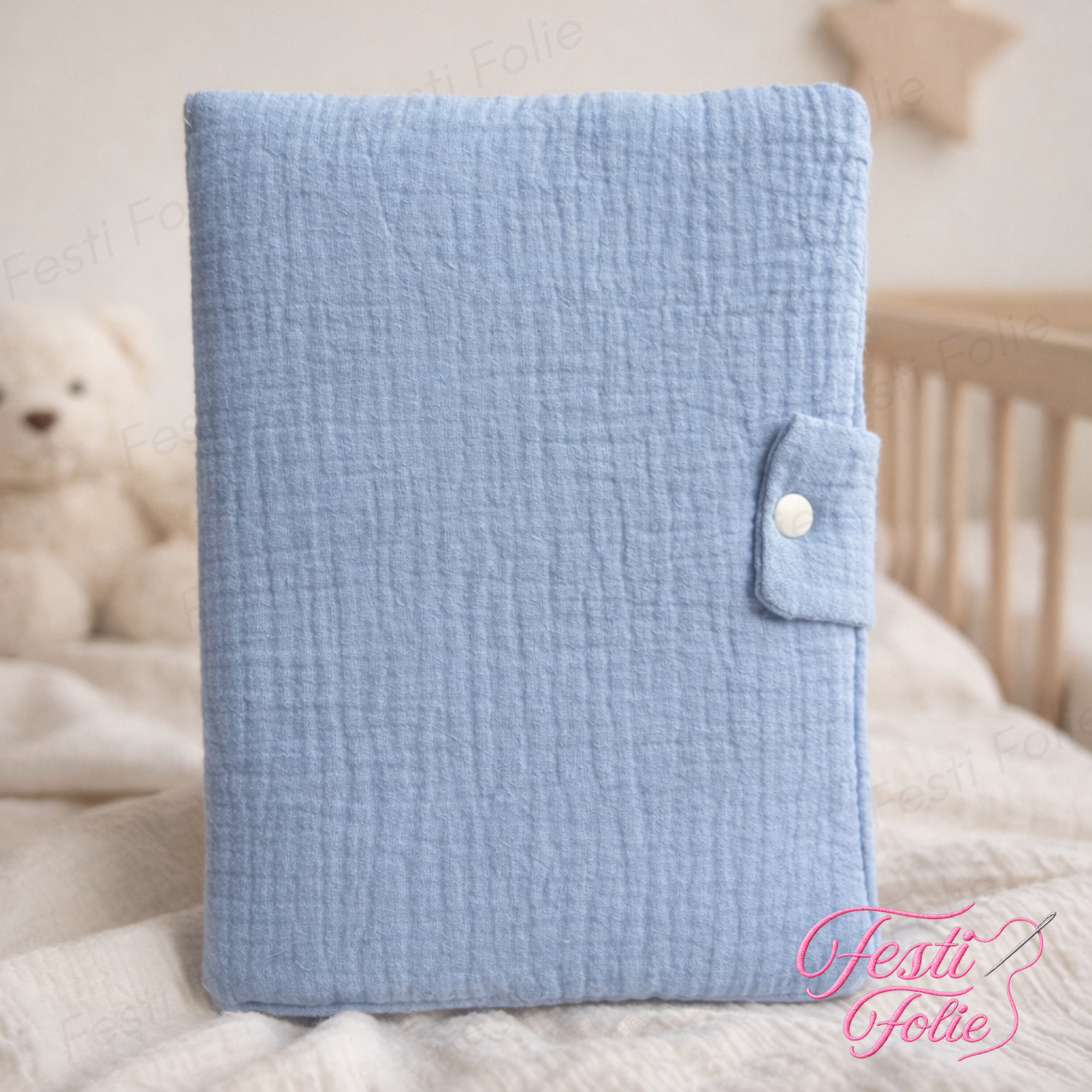 Protège Carnet de Santé - Gaz coton - Vierge – Image 3