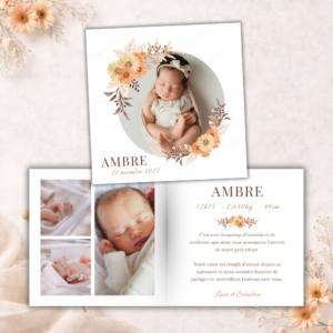 Faire-part de naissance – Floral