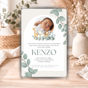 Faire-part de naissance – Animaux de la savane