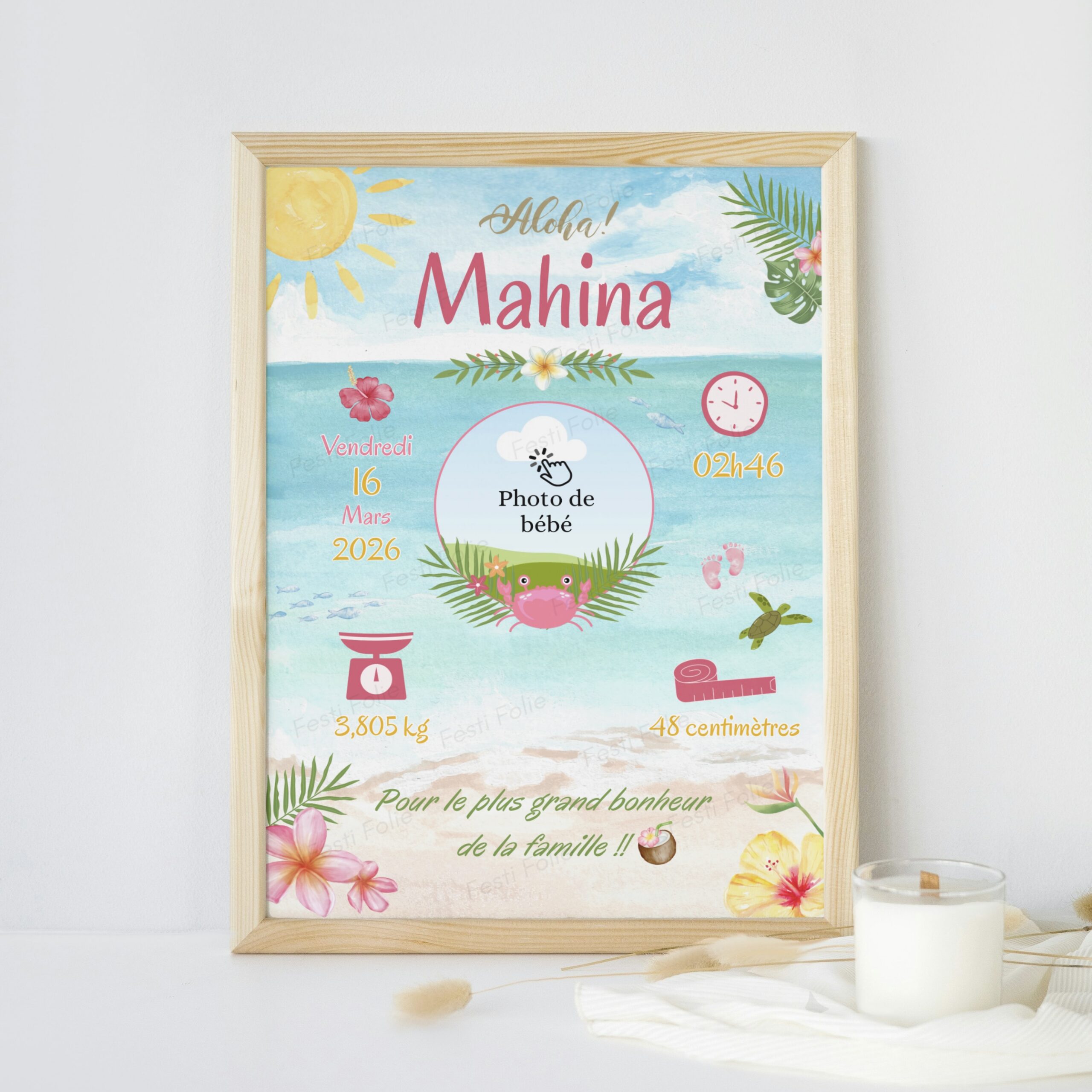 Affiche de Naissance - Hawaï
