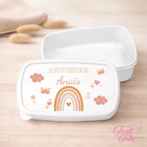Boîte à Goûter Personnalisée – Arc-en-ciel