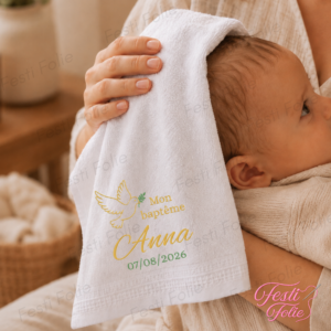 Serviette de Baptême – Colombe
