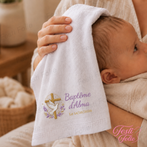 Serviette de Baptême – Colombe divine