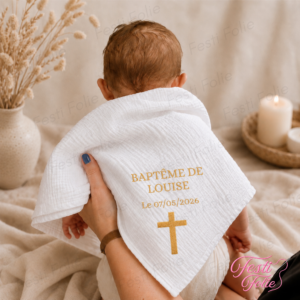 Lange de Baptême – Croix sacrée